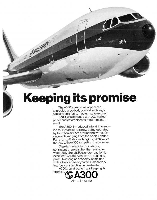 Airbus-A300-1974-III-Reklame-Werbung-airline print ad-Aerolíneas Publicidad 
