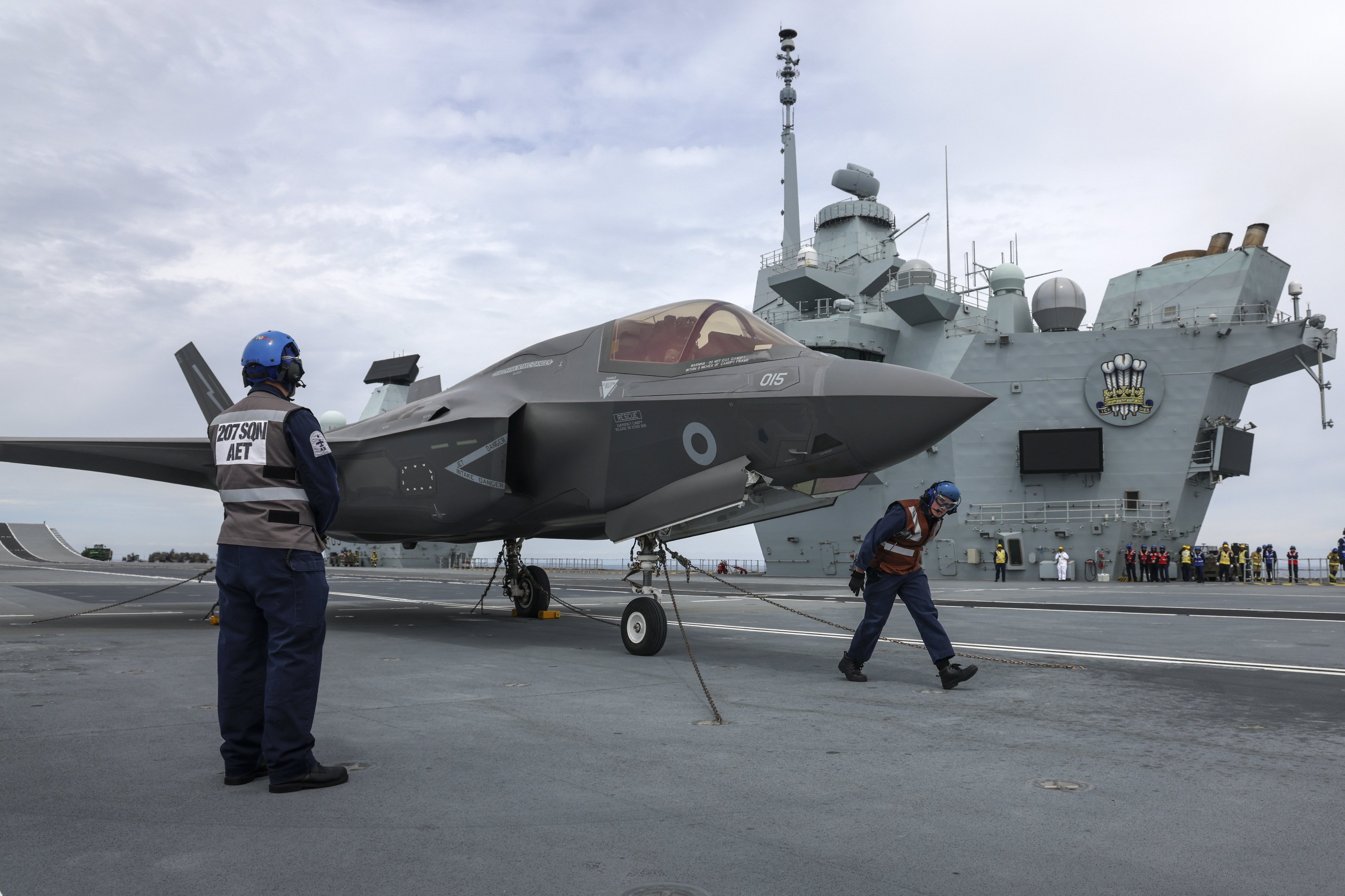First F-35B aboard HMS Prince of Wales 07-06-21 [MOD Crown Copyright/Leading Photographer Finn Hutchins]