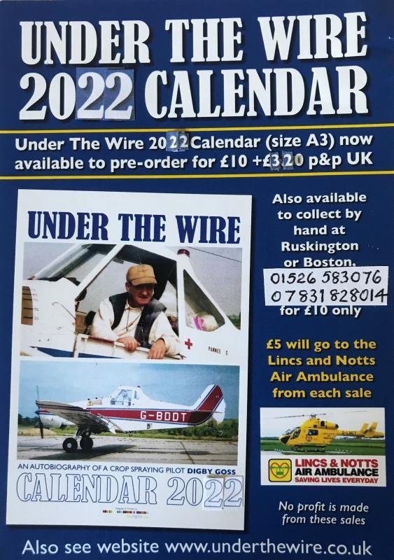 UNDER THE WIRE 2022 CALENDAR ,See www.underthewire.co.uk for further details on ordering 