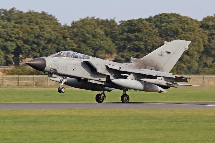 ​ Italian Air Force Tornado IDS, MM7036/6-06, touching down at RAF Coningsby to undertake trials work. All images Jamie EwanItalian Air Force Tornado IDS, MM7036/6-06, touching down at RAF Coningsby to undertake trials work. All images Jamie Ewan [Click and drag to move] ​