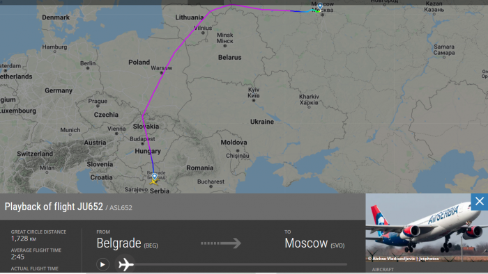 Air Serbia route