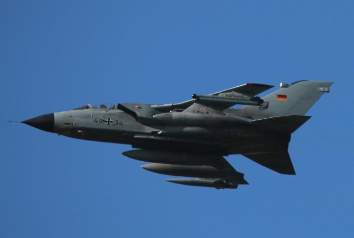 A German Air Force Tornado IDS conducts a low-level sortie over the UK as part of Exercise Steadfast Noon.