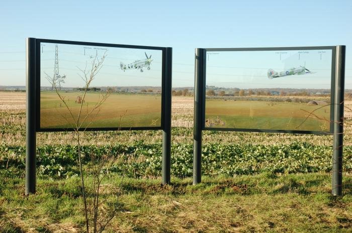 The glass panels were installed on the site of the Advanced Landing Ground at Newchurch in Kent.