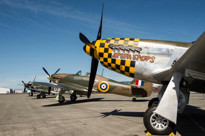 A few of the late Paul Allen’s warbirds, with Mustang 44-72364 Upupa Epops in the foreground.