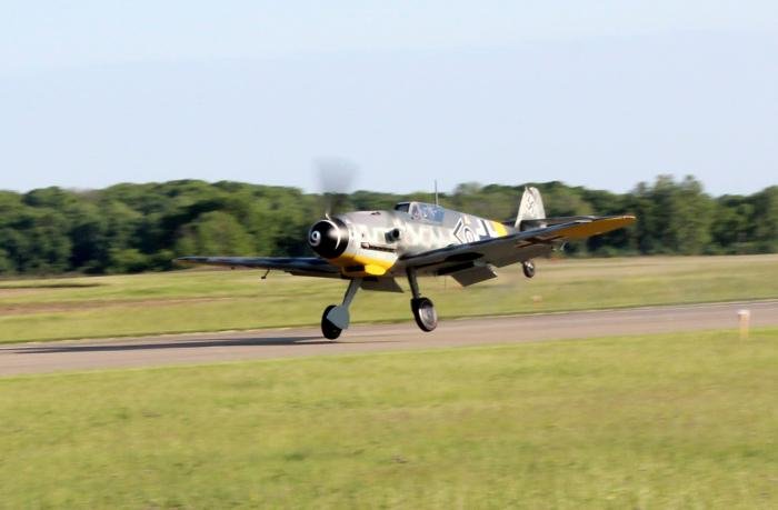 Bf 109G-6 410077 takes to the air in May