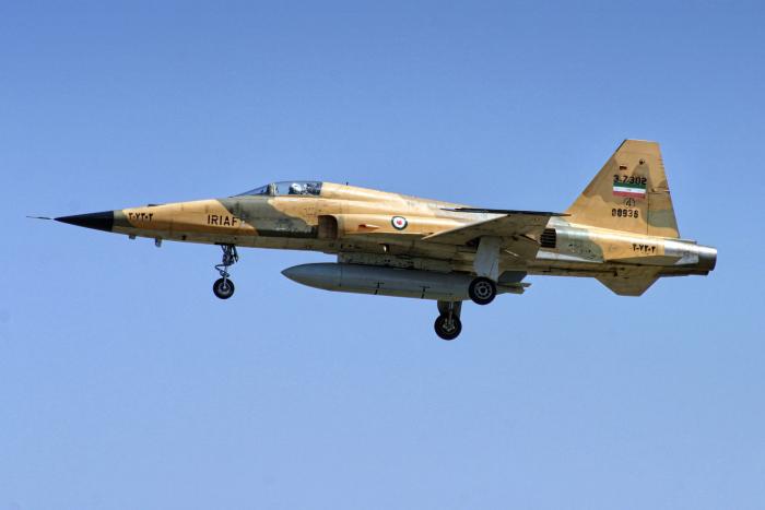 A post-war photograph of an IRIAF F-5E Tiger II