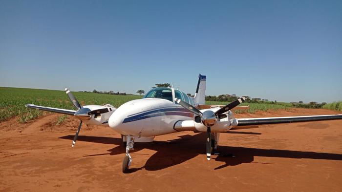 This aircraft was forced to land after entering Brazilian airspace without authorisation. While the two people onboard managed to escape, Brazilian Federal Police found and confiscated 663kg (1,461lb) of cocaine base paste from the grounded aircraft.