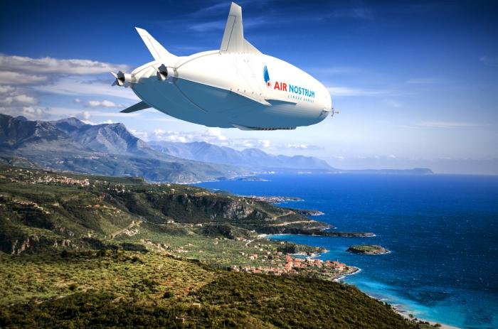 This digital rendering reveals an Air Norstrum Airlander 10 floating through Spanish skies. The carrier aims to become the type’s launch customer.