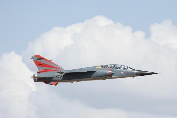 One of ATAC's Mirage F1s, N601AX  in action at Fort Worth Texas, the mirage F1 is a supersonic fighter that will provide chase operations for US Navy F-35s from late 2022 or early 2023