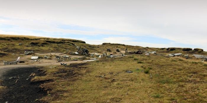 This view looking east – towards 44-61999’s final destination, Burtoonwood – reveals the extent of the debris pool more than 70 years on from that terrible November day