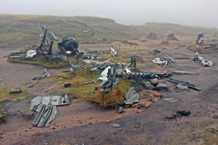 A view of the wreckage that still remains on Bleaklow - a sobering sight