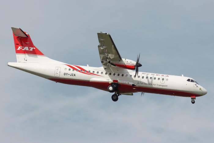 This ATR 72-600 is sadly not quite as exotic as it first appears. The turboprop, OY-JZA (c/n 1110), still wore the colours of former operator Far Eastern Air Transport of Taiwan when it arrived at East Midlands on September 13, but has been in the ownership of Nordic Aviation Capital and stored at Billund since being returned to the lessor in March 2020. It was originally delivered in 2013 to Jet Time of Denmark and subsequently operated on behalf of SAS Scandinavian Airlines before being exported to Asia