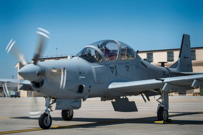 A Lebanese A-29 Super Tucano student pilot and a U.S. instructor pilot from the 81st Fighter Squadron, conduct the first “in-seat” training sortie, March 22, 2017, at Moody Air Force Base, Ga. The program began in March 2017 and is designed to ensure the Lebanon air force receives the support and training needed to safely and effectively employ the A-29 Aircraft.