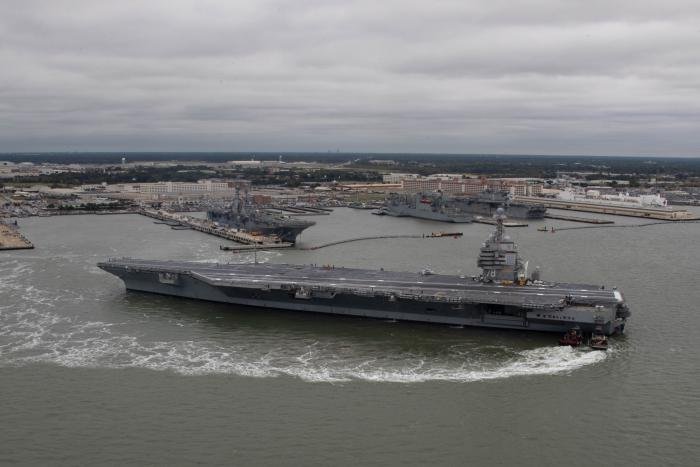 The nuclear powered carrier will have CVW-8 deployed onboard, including multiple Boeing F/A-18E/F Super Hornet squadrons onboard, as well as airborne early warning, electronic warfare and maritime strike units.