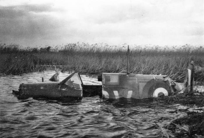 Spitfire V AD377 in its watery resting-place near Ludham.