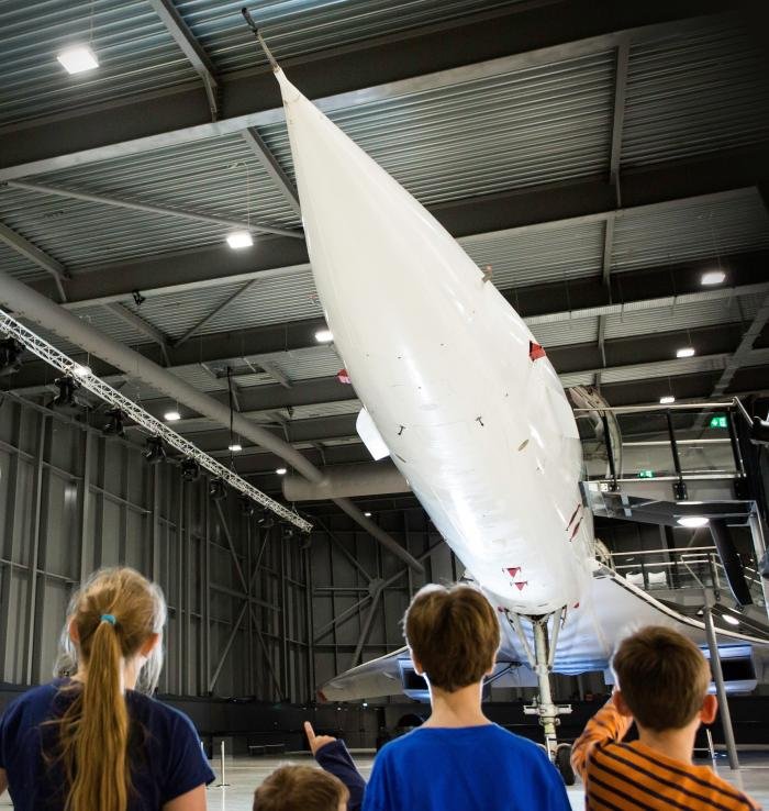 Children visiting Concorde G-BOAF at Aerospace Bristol