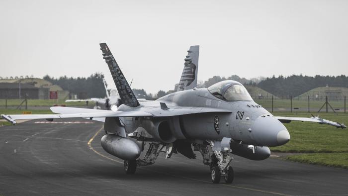 The arrival of F/A-18 Hornets marks the start of a month-long joint Exercise, Ex YORKNITE, held at RAF Leeming with the SAF (Swiss Air Force).