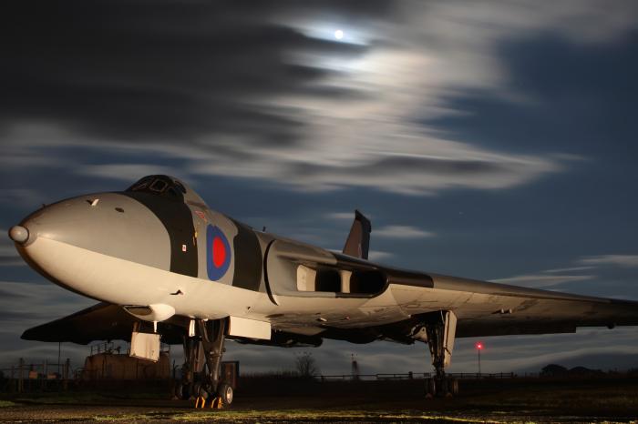 Seen here under a 'Bombers Moon' on November 10, 2011, XJ823 is the only example of a B.2 SR2 (MMR) configured jet to survive
AIRTEAMIMAGES/KIERON