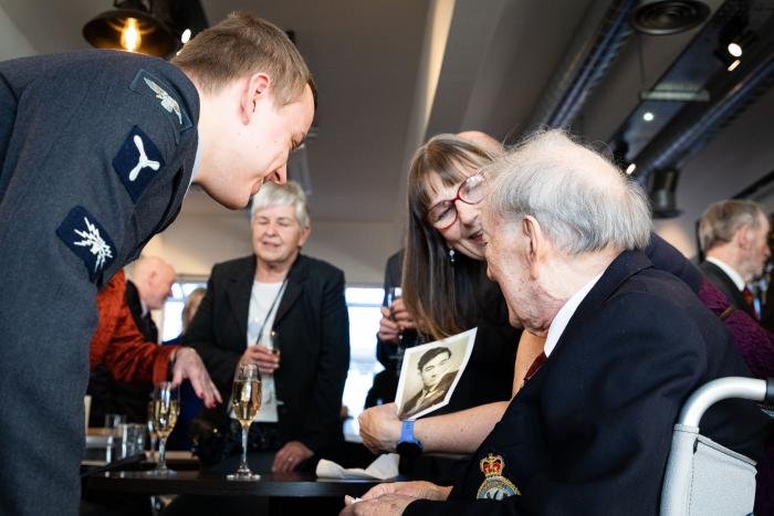 W/O Kaz Yajima reminisces with RAF personnel and others at Teesside recently