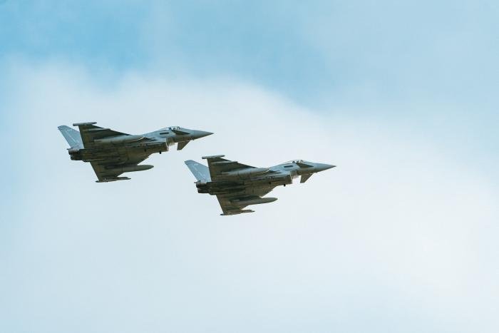 A flypast from 6 Squadron Typhoons helped to mark the occasion