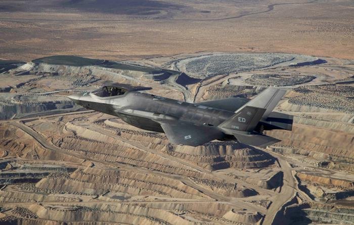 With Maj Ryan 'BOLO' Luersen - an experimental test pilot with the USAF - at the controls, the first TR-3 configured F-35A conducts its maiden test flight over the Mojave Desert in California on January 6, 2023.
