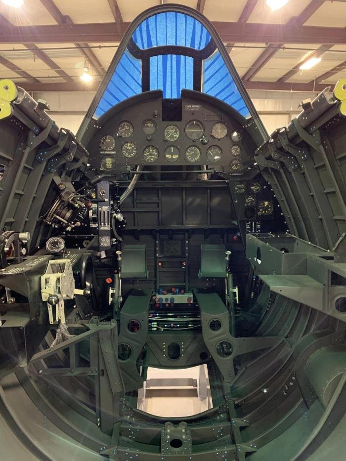 A view inside the cockpit of F4U-1 Corsair 02449