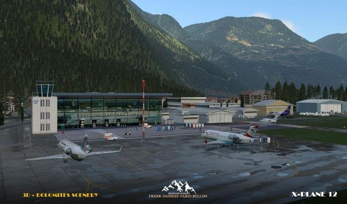 Several major airports are modelled in 3D.