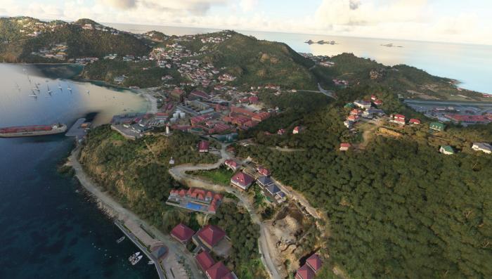 The entire island of St Barts is modelled with corrected elevation mesh.