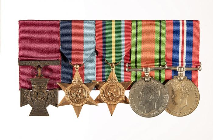 Scarfs medal bar including his Victoria Cross