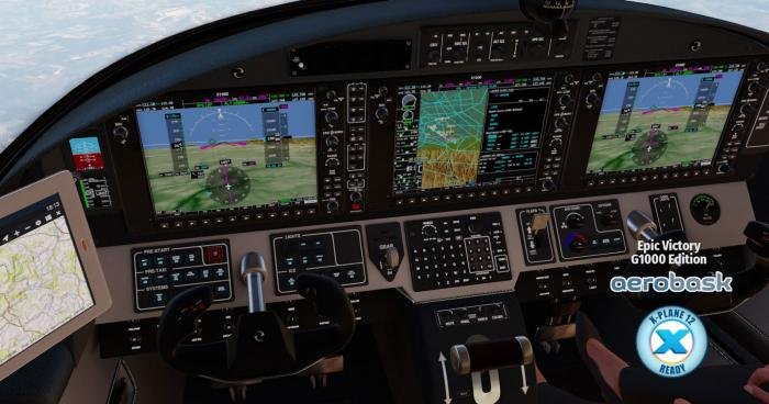 The cockpit features an integrated Laminar Garmin G1000 with Synthetic Vision technology.
