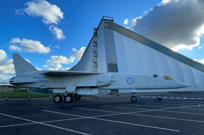 TSR2 XR220 in front of the National Cold War Exhibition building at Cosford on 17 January.