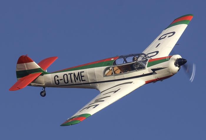 Nord 1002 Pingouin II G-OTME over Essex with Clive Denney at the controls in late January.