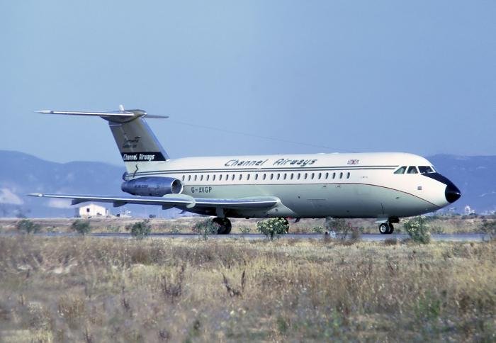 One-Eleven 408EF G-AVGP was Channel’s first jet. It had only been in service for a month by the time this shot was taken in Spain during July 1967.