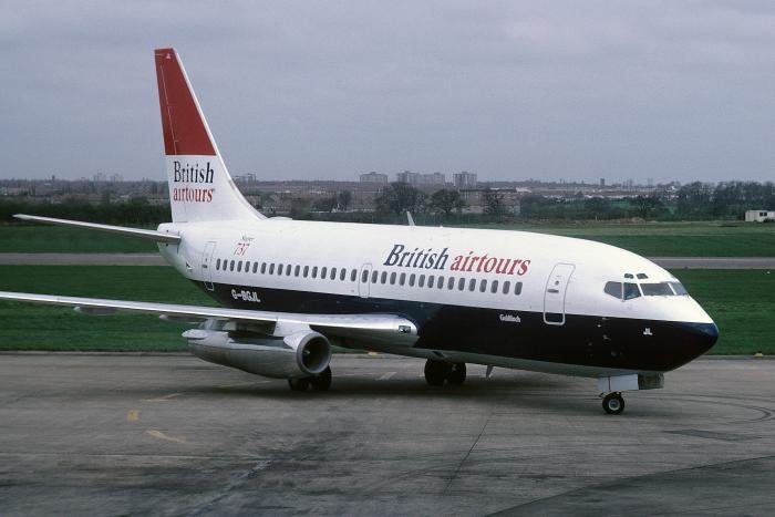 The incident aircraft, G-BGJL, pictured in its previous livery at Birmingham Airport in May 1981