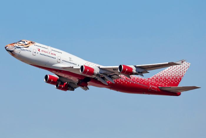 Yuzhno Sakhalinsk was one of eight Boeing 747-446s to receive the Siberian Tiger livery