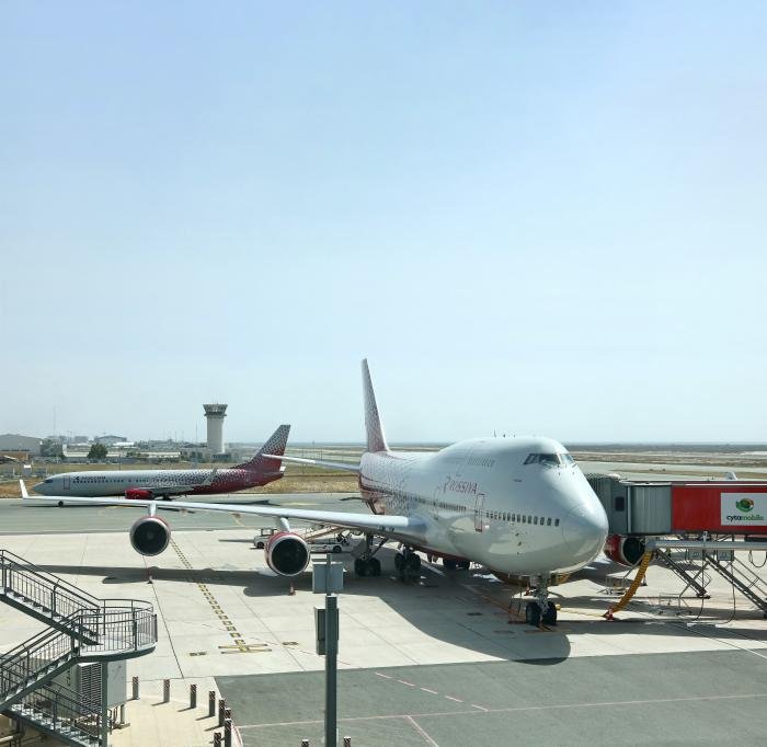 Seen here at Larnaca International Airport on June 10, 2018, EI-XLG / RA-73287, ‘Irkutsk’, is one of Rossiya Airlines’ eight Boeing 747-446s