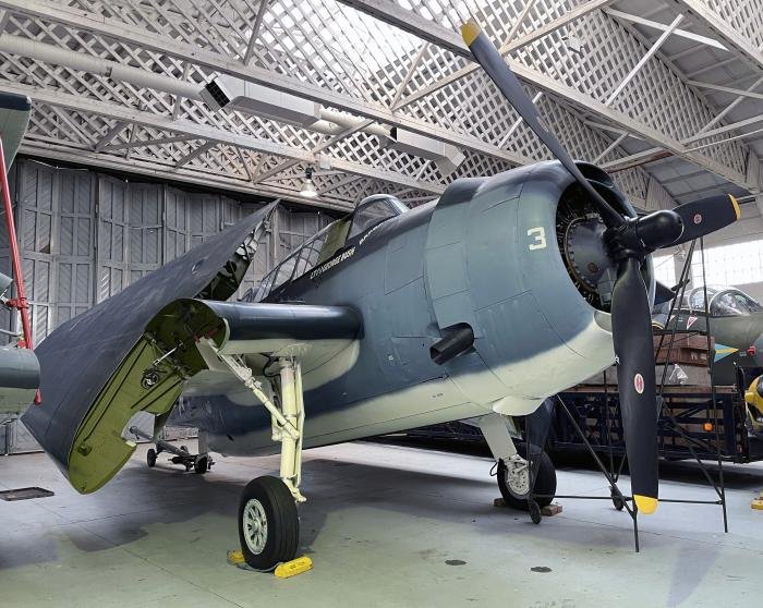 The IWM’s TBM-3S Avenger in Hangar 3 at Duxford on 18 February, two days before dismantling began.