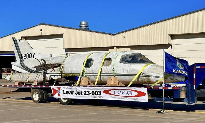 A moment in time: 23-003 back on the ‘Lear Jet’ ramp, some 27,896 days after it left for delivery 