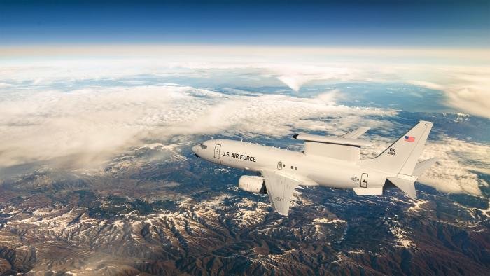 This digital concept image provides an early glimpse of what Boeing's E-7A will look like in operational USAF service.