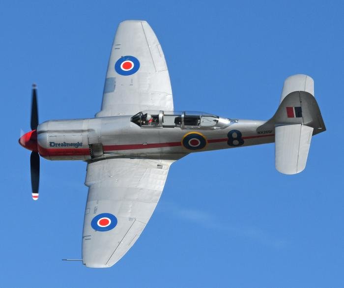 Sea Fury T20 Dreadnought, in the hands of Joel Swager, en route to victory in the 2021 Unlimited Gold race. Swager remains the reigning champion after the cancellation of 2022's Unlimited Gold contest in the wake of a fatal accident during the