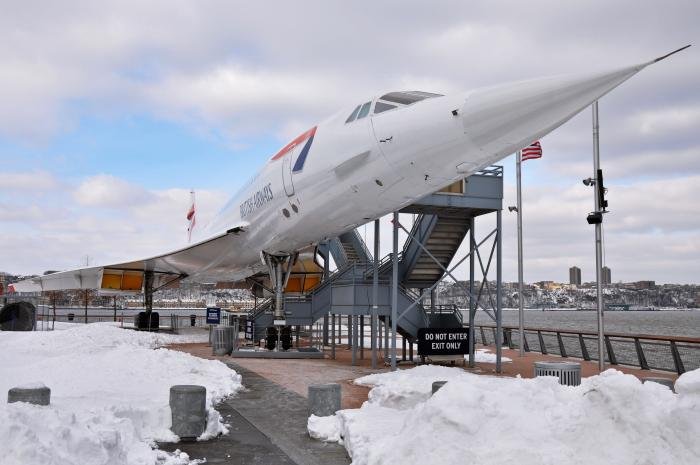G-BOAD stands proud at a wintery Intrepid Sea, Air & Space Museum…