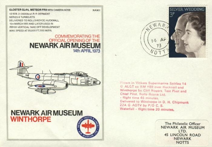A Newark Air Museum First Day Cover from 1973