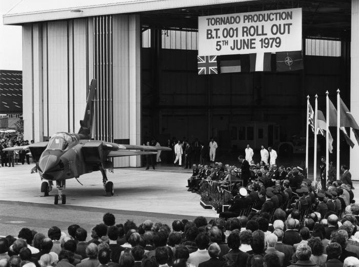 A moment in time! ZA319/BT001 – the first production example of the Tornado – during its roll out at Warton on June 5, 1979  