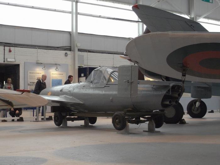 The Yokosuka MXY-7 Ohka exhibit was previously at the RAF Museum