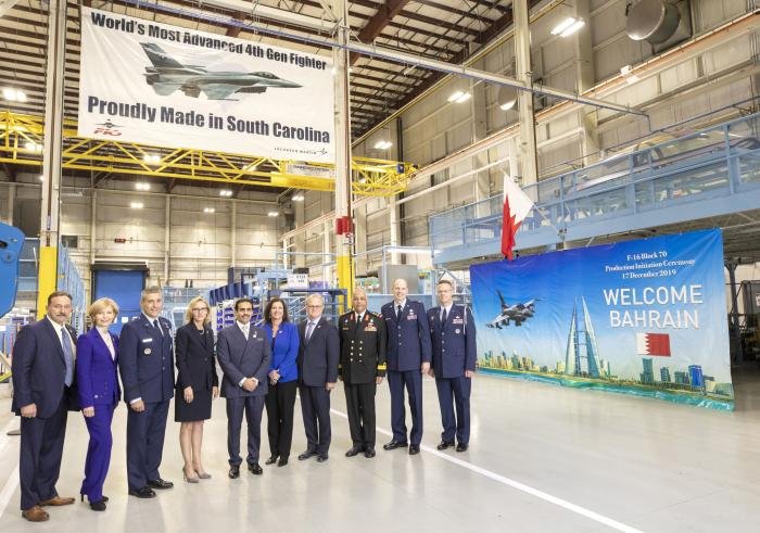 On December 17, 2019, Lockheed Martin hosted Shaikh Abdullah bin Rashed Al Khalifa, Ambassador of the Kingdom of Bahrain to the United States, at the company’s F-16 production line, where work was underway on the first F-16D Block 70 for the Royal Bahraini Air Force.