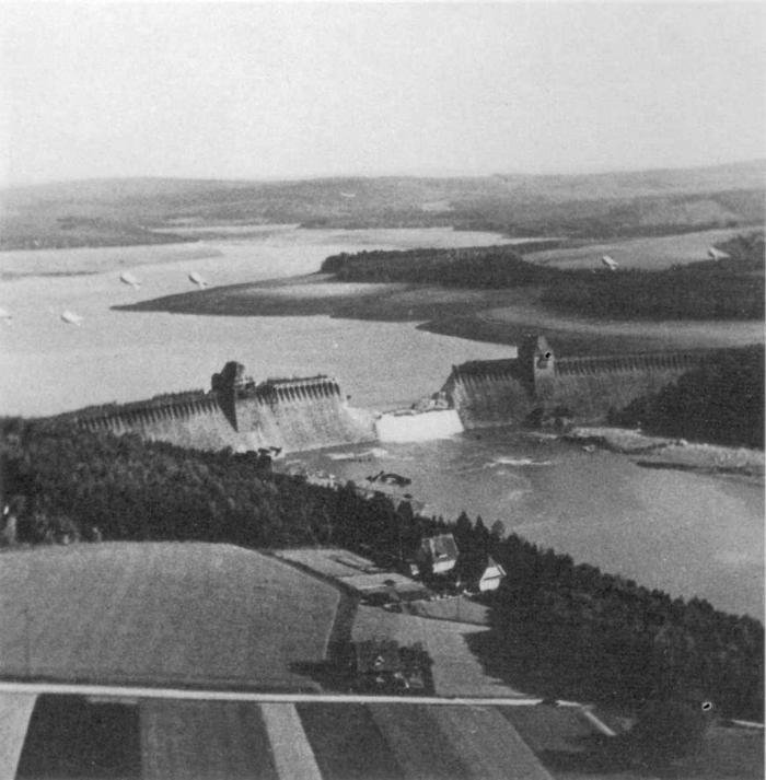 The breached Mohne Dam following the attack