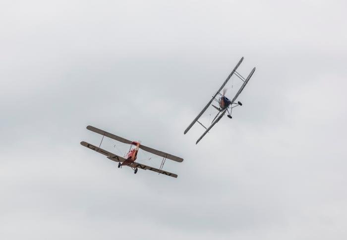 Two of the Tiger Nine’s aircraft displaying at the Essex airfield