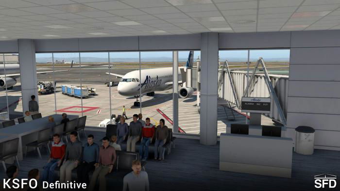 The terminals include interior modelling with animated passengers.