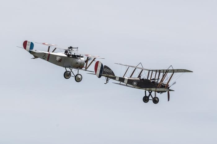 Nieuport and the BE2e during their display