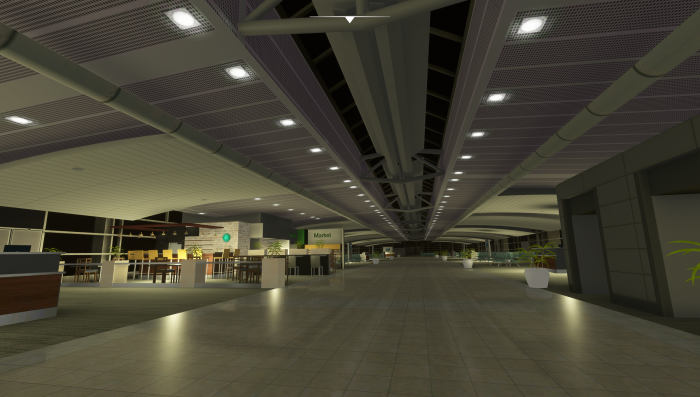 The package features interior modelling for the main terminal.